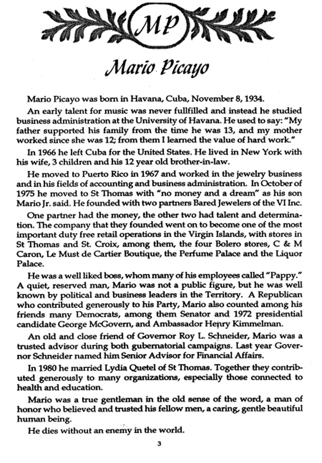 Funeral Booklet for Mario Picayo - Page 3