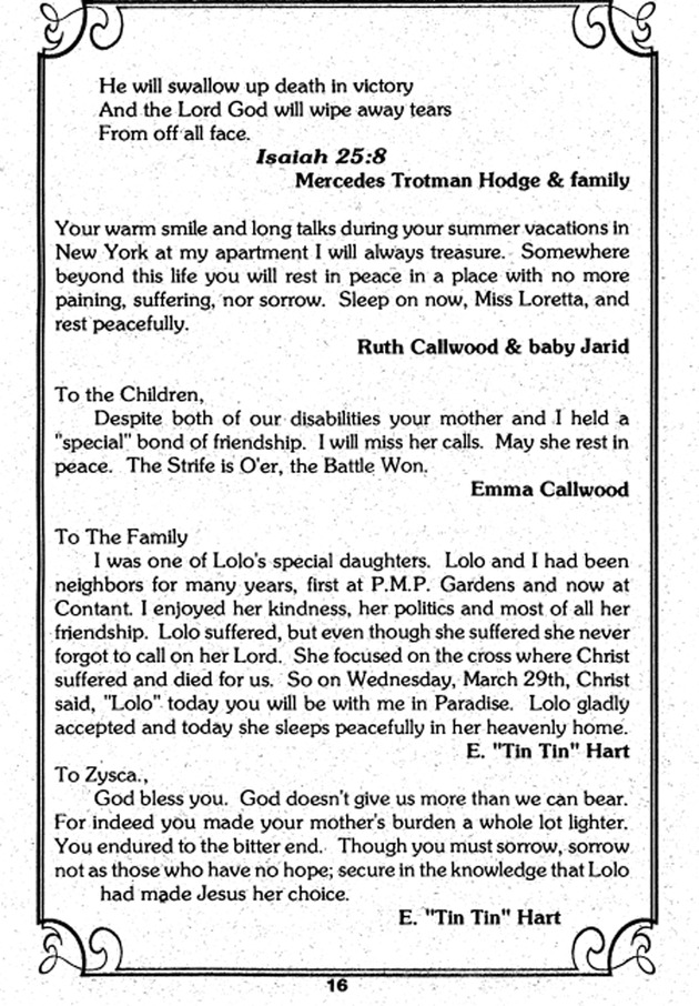 Funeral Booklet for Loretta I. Pickering - Page 12