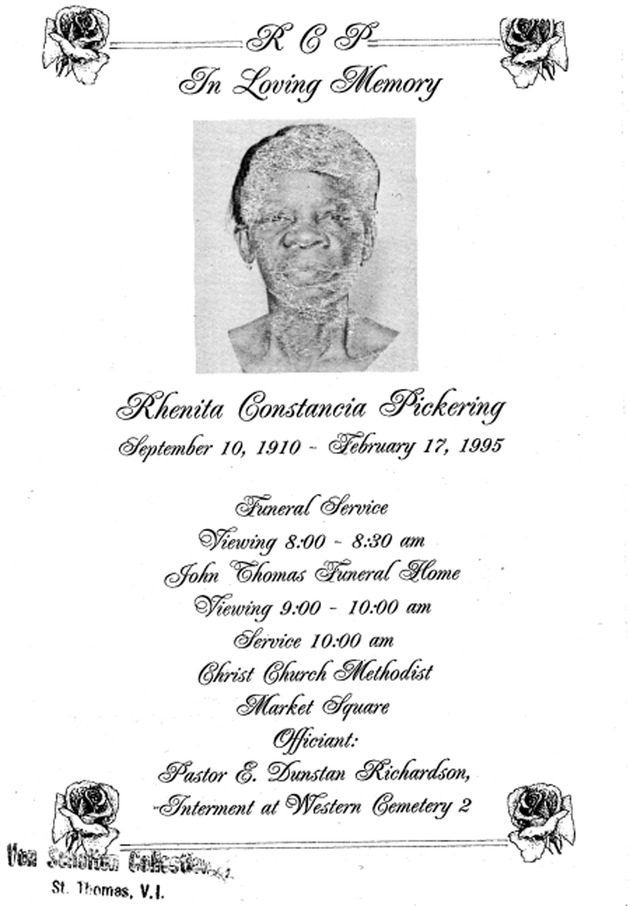 Funeral Booklet for Rhenita C. Pickering - Page 1