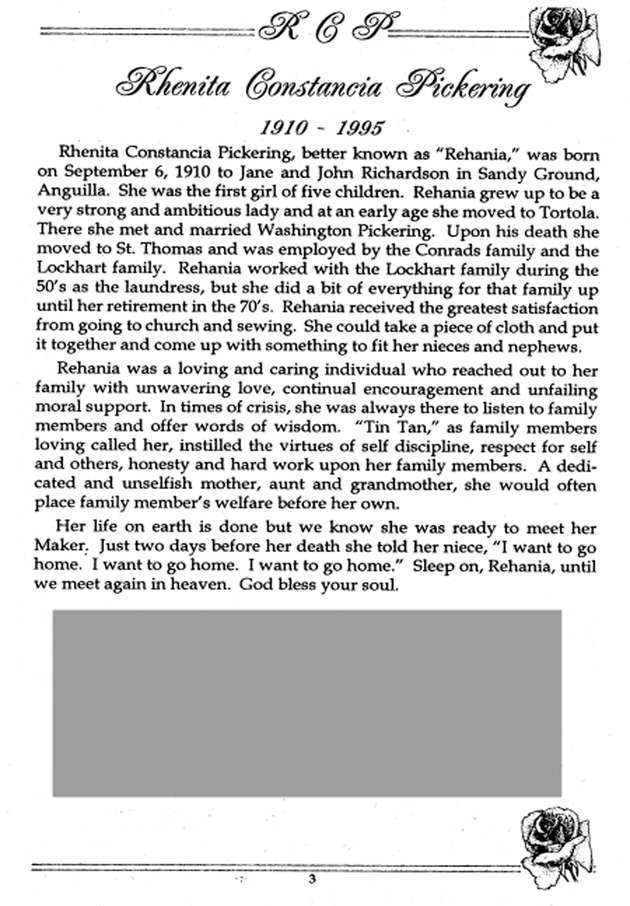 Funeral Booklet for Rhenita C. Pickering - Page 3