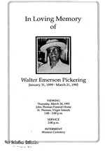 Funeral Booklet for Walter E. Pickering