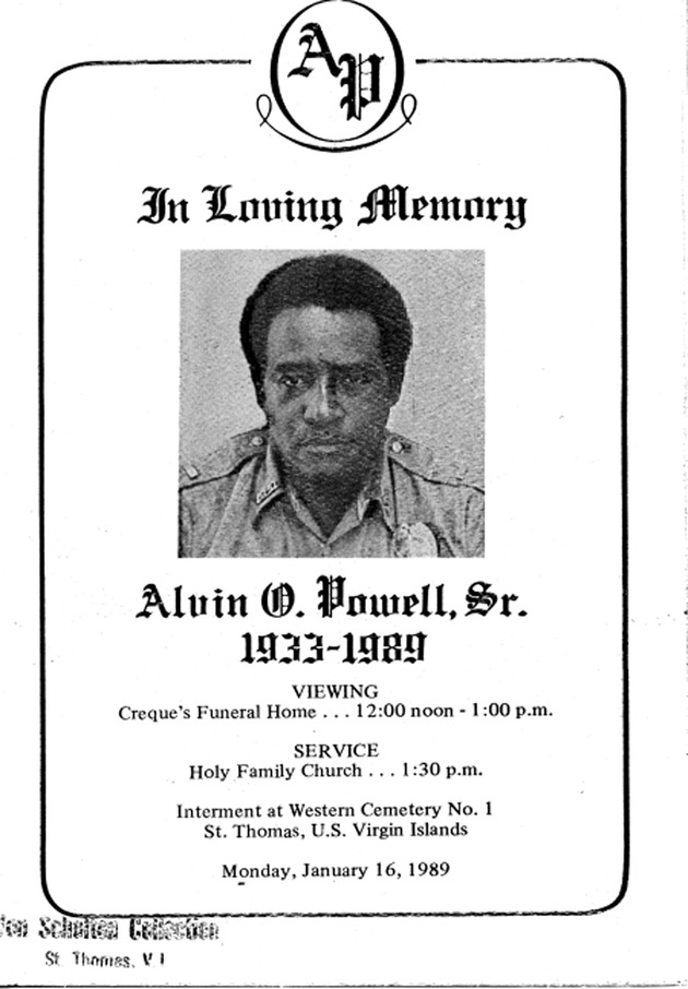 Funeral Booklet for Alvin O. Powell. Sr. - Page 1