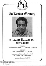 Funeral Booklet for Alvin O. Powell. Sr.