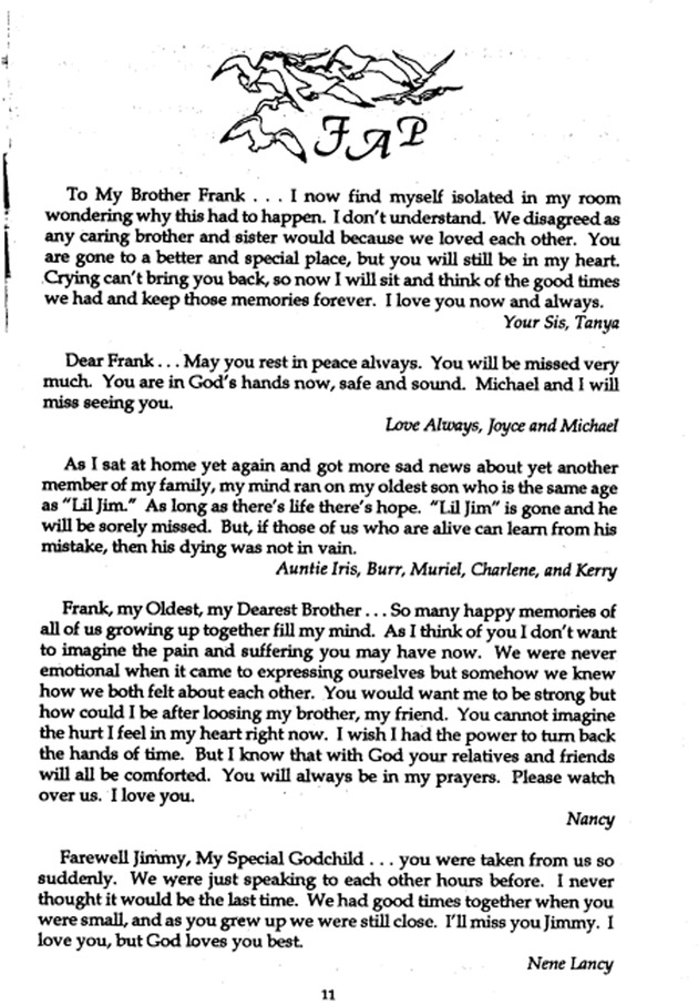 Funeral Booklet for Frank Alfredo Powell. III - Page 6