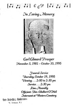 Funeral Booklet for Earl Edward Prosper