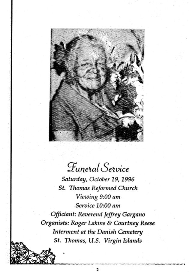 Funeral Booklet for Maud Virginia Brouwer Proudfoot - Page 2