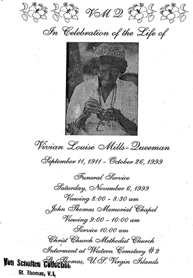 Funeral Booklet for Vivian Louise Mills Queenman - Page 1