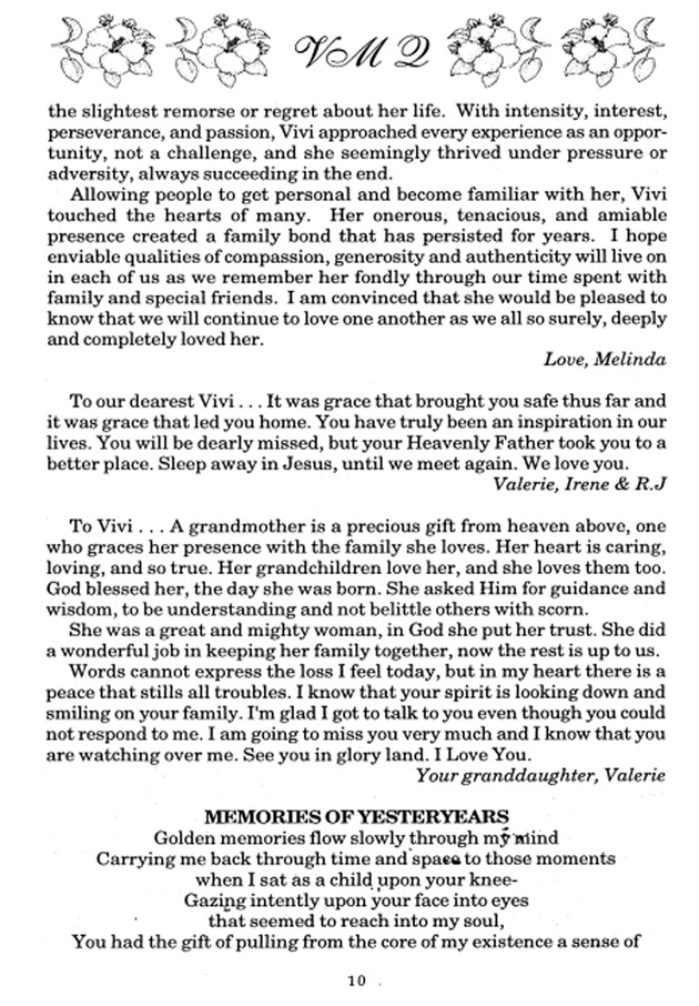 Funeral Booklet for Vivian Louise Mills Queenman - Page 7