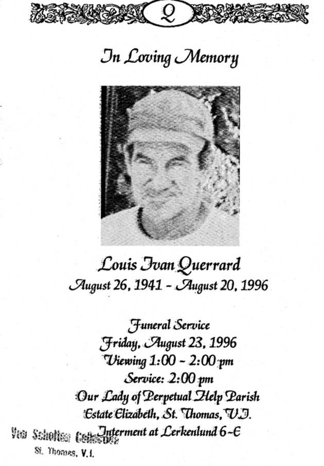 Funeral Booklet for Louis Ivan Querrard - Page 1