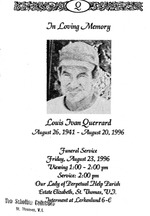 Funeral Booklet for Louis Ivan Querrard