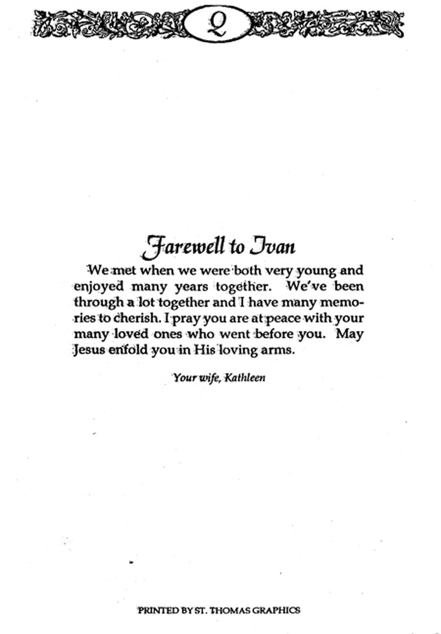 Funeral Booklet for Louis Ivan Querrard - Page 6