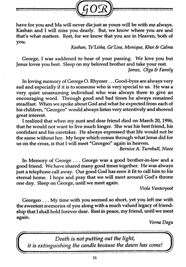 Funeral Booklet for George Owen Rhymer - Page 8