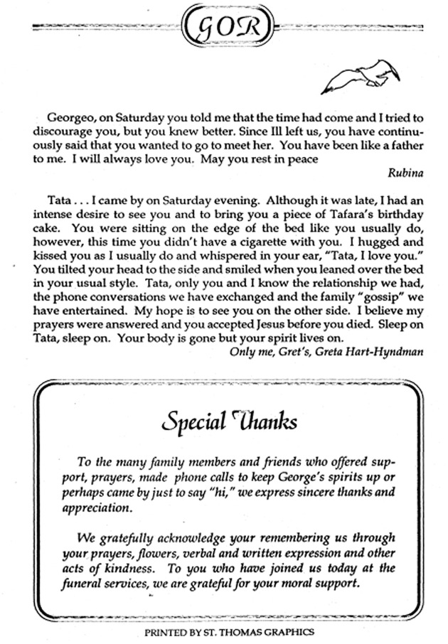 Funeral Booklet for George Owen Rhymer - Page 9