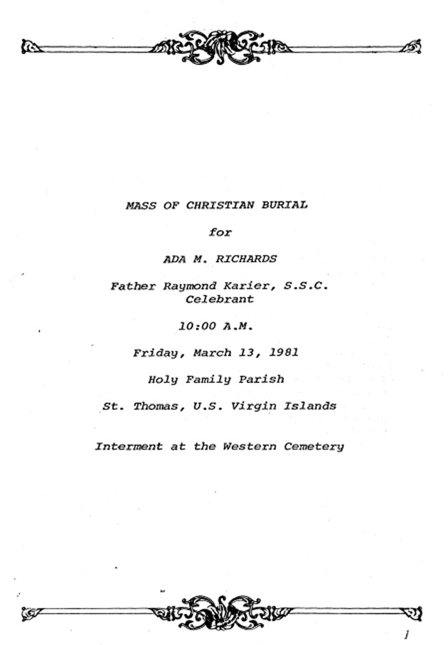 Funeral Booklet for Ada M. Richards - Page 2