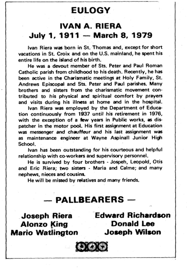 Funeral Booklet for Ivan A. Riera - Page 2