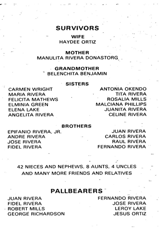 Funeral Booklet for Diego Rosario Rivera - Page 3