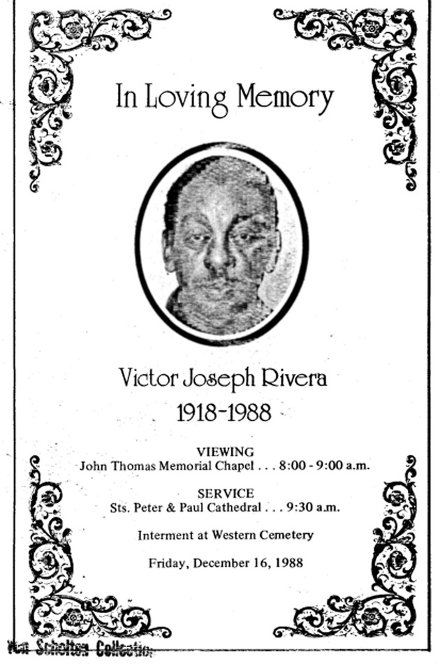 Funeral Booklet for Victor Joseph Rivera - Page 1