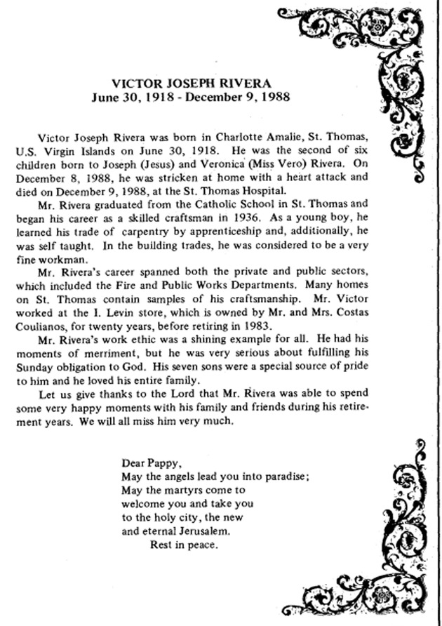 Funeral Booklet for Victor Joseph Rivera - Page 3