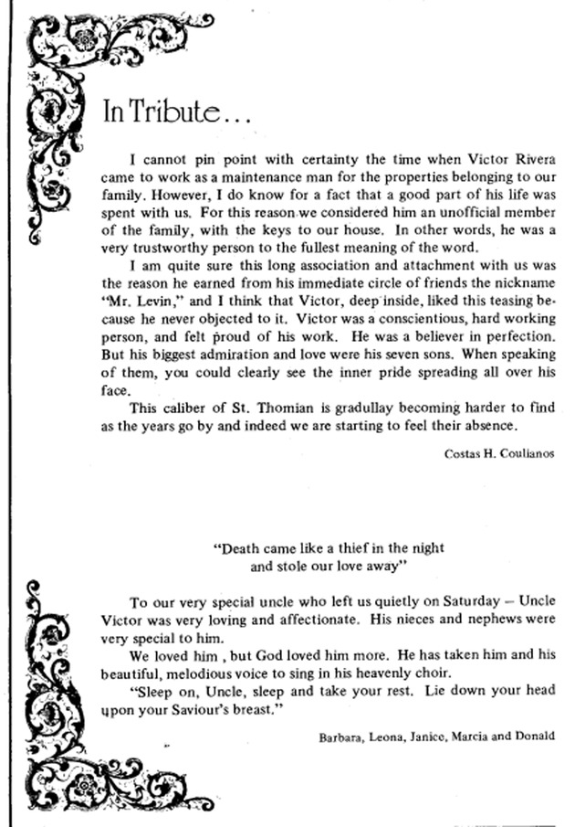 Funeral Booklet for Victor Joseph Rivera - Page 4