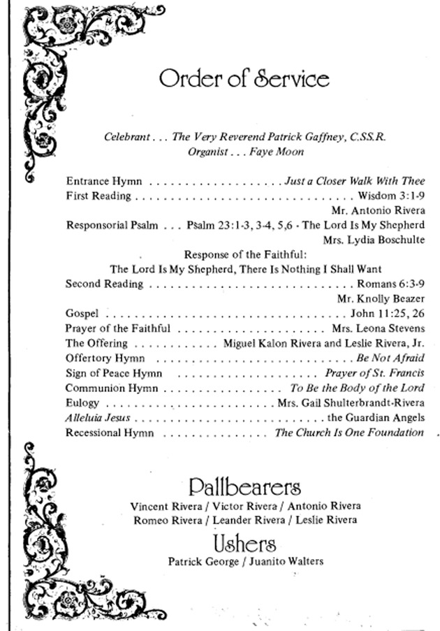 Funeral Booklet for Victor Joseph Rivera - Page 6