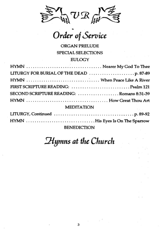 Funeral Booklet for Virginia Robinson - Page 3