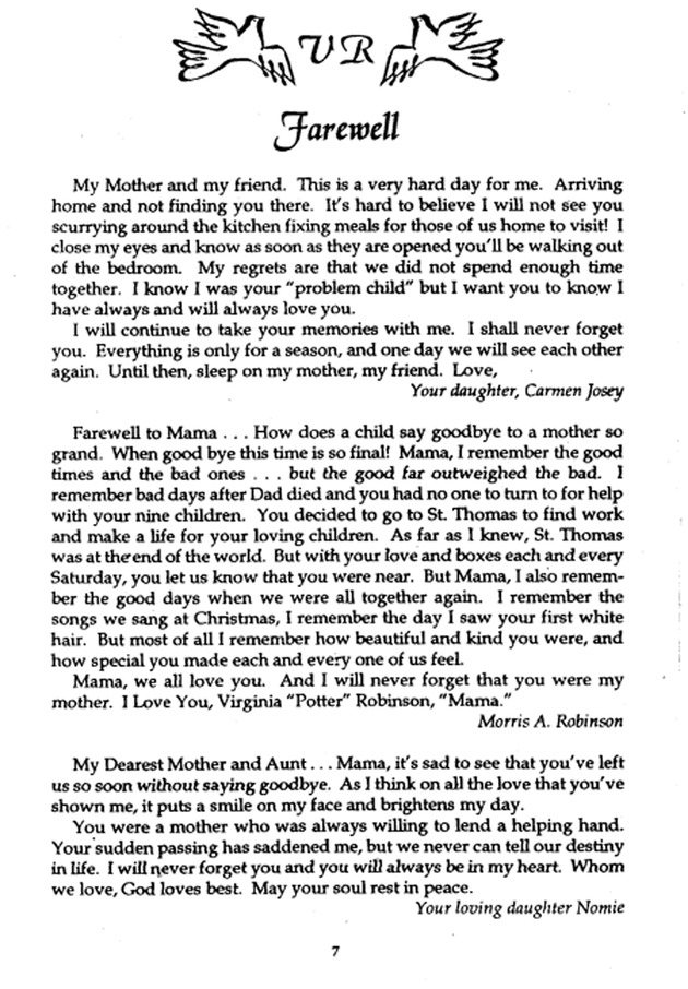 Funeral Booklet for Virginia Robinson - Page 4