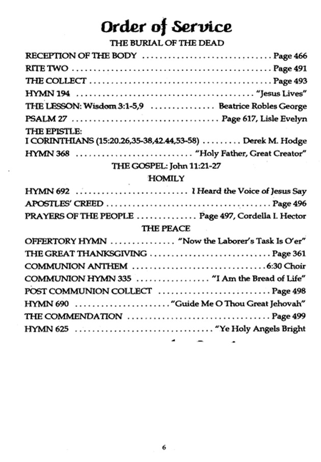 Funeral Booklet for Donald Leander Robles - Page 6