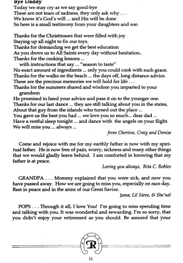 Funeral Booklet for Donald Leander Robles - Page 8