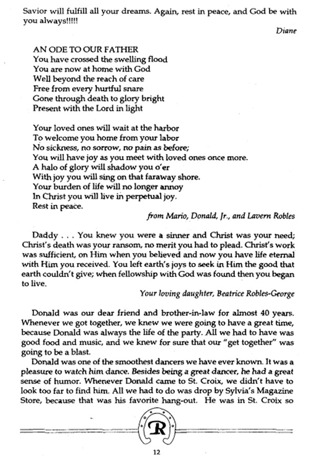 Funeral Booklet for Donald Leander Robles - Page 9