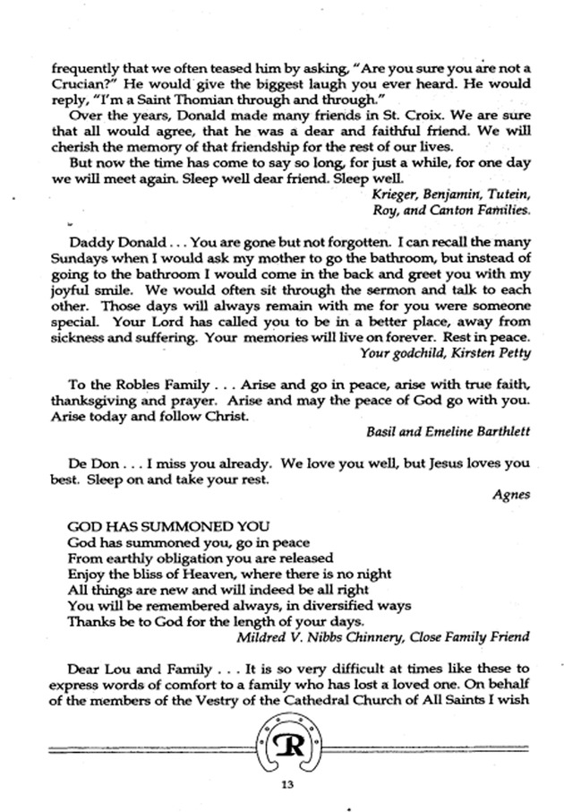 Funeral Booklet for Donald Leander Robles - Page 10