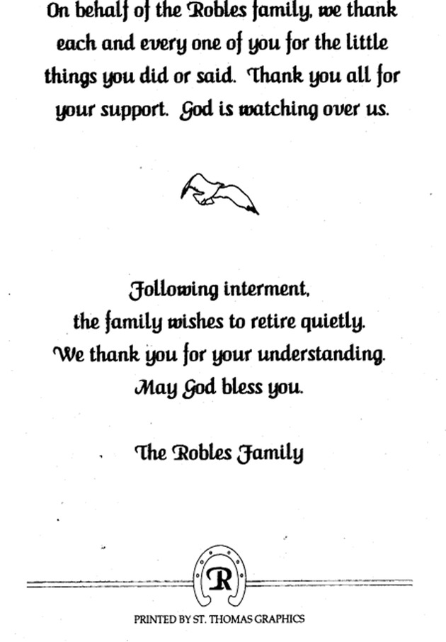 Funeral Booklet for Donald Leander Robles - Page 13