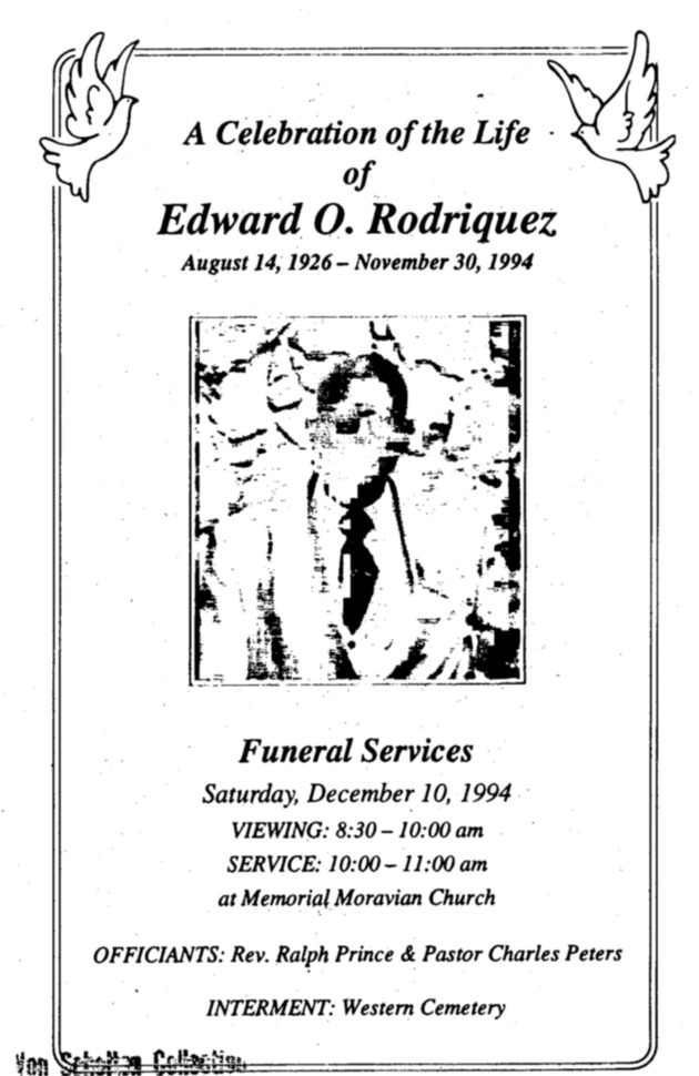 Funeral Booklet for Edward O. Rodriguez - Page 1