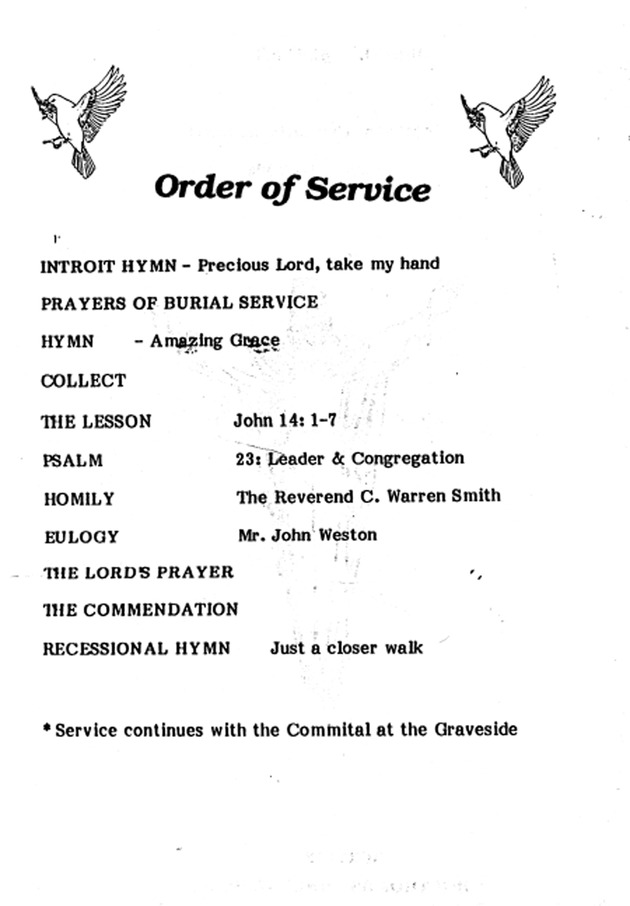 Funeral Booklet for Amelia Collins Sabino - Page 2