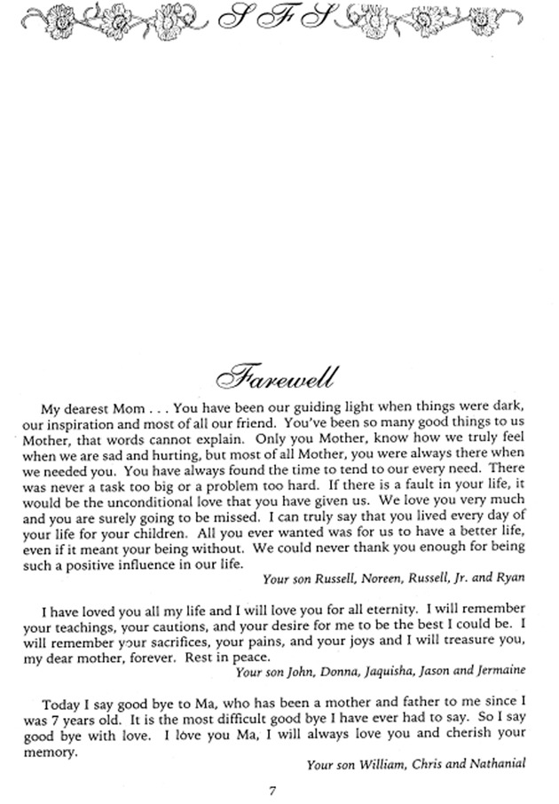 Funeral Booklet for Sylvia F. Sadler - Page 5