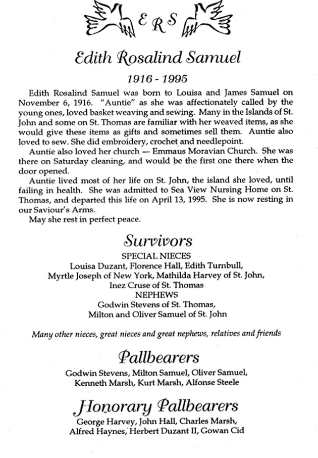 Funeral Booklet for Edith Rosalind Samuel - Page 2