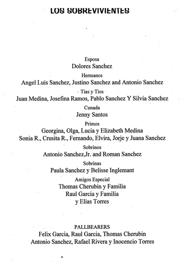 Funeral Booklet for Leonardo Sanchez - Page 2