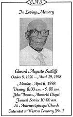 Funeral Booklet for Edward Augusto Scatliffe