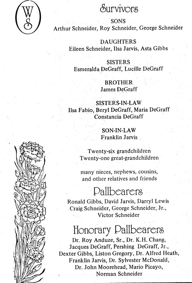 Funeral Booklet for Winifred Elmira Degraff Schneider - Page 2