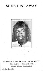 Funeral Booklet for Eldra Leona Schulterbrandt