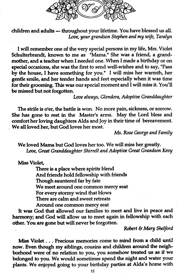 Funeral Booklet for Violet Cartier Schulterbrandt - Page 7