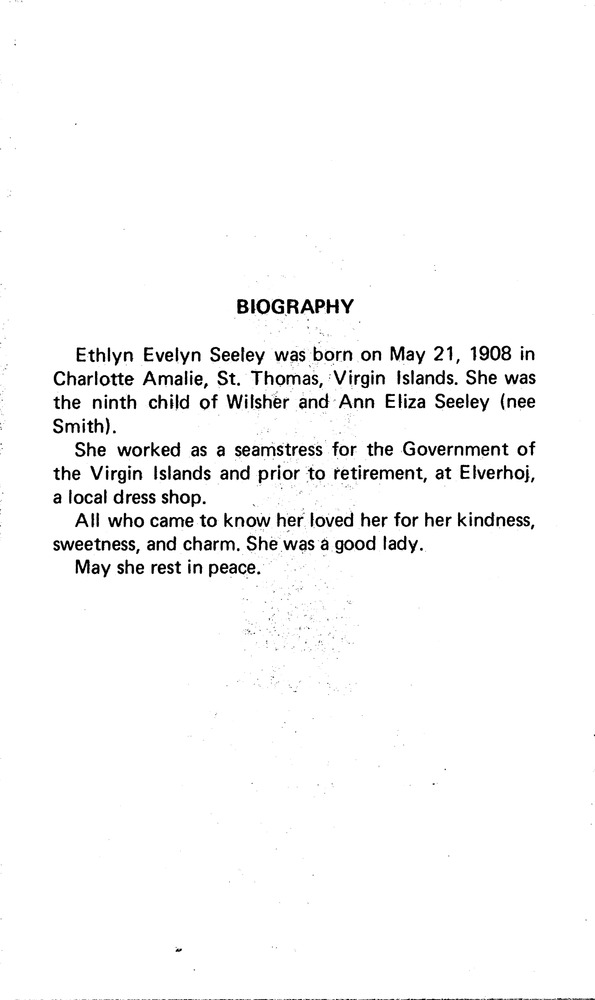 Funeral Booklet for Ethlyn Evelyn Seeley - Page 2