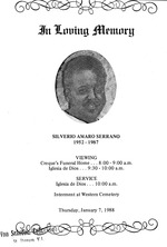 Funeral Booklet for Silverio Amaro Serrano