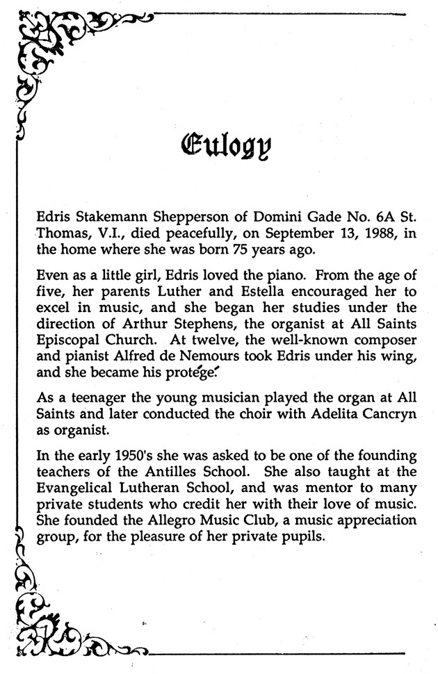 Funeral Booklet for Edris Stakemann Shepperson - Page 4