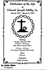 Funeral Booklet for Edward J. Sibilly. Sr.