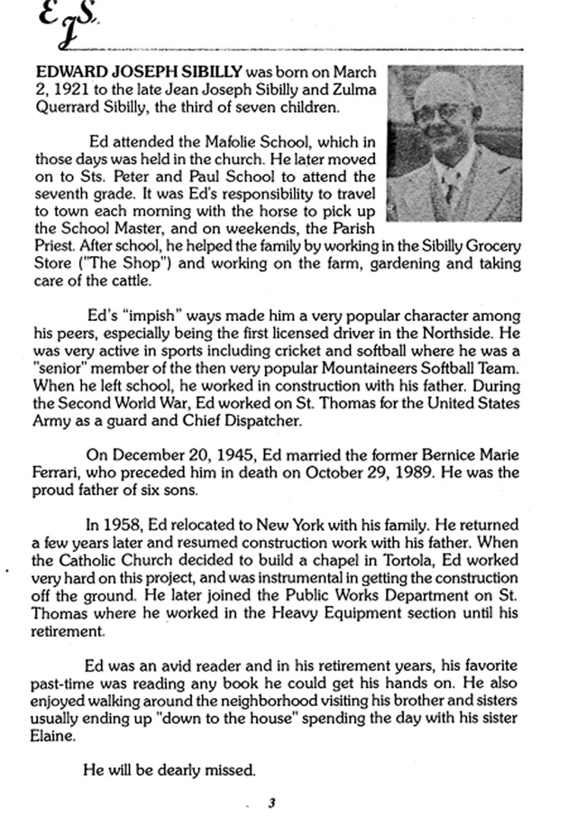 Funeral Booklet for Edward J. Sibilly. Sr. - Page 3