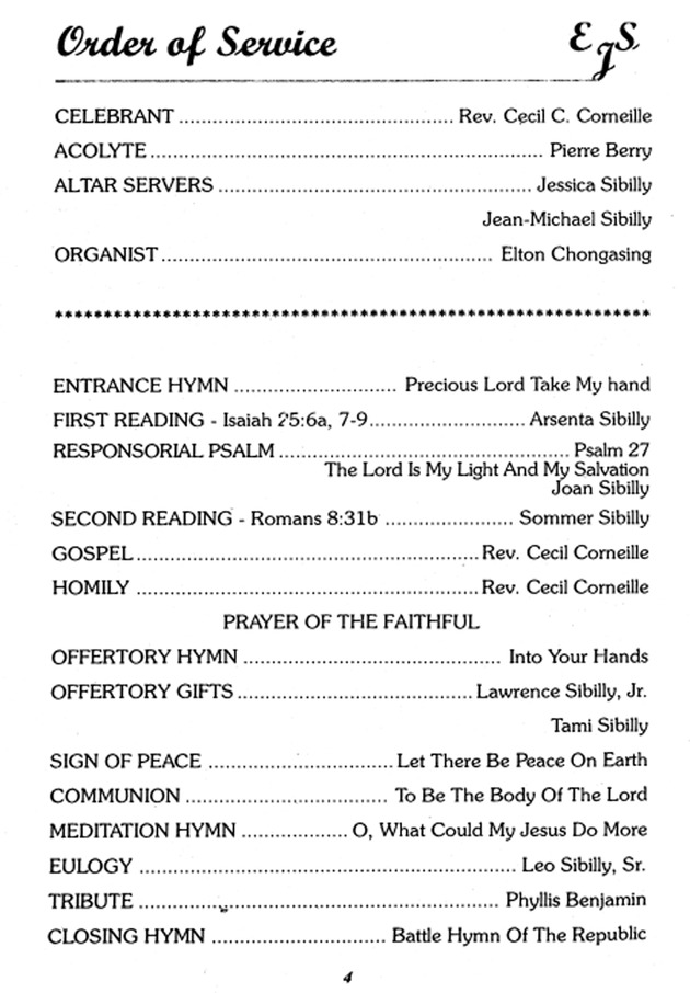 Funeral Booklet for Edward J. Sibilly. Sr. - Page 4