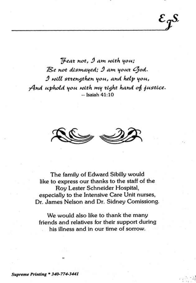 Funeral Booklet for Edward J. Sibilly. Sr. - Page 6