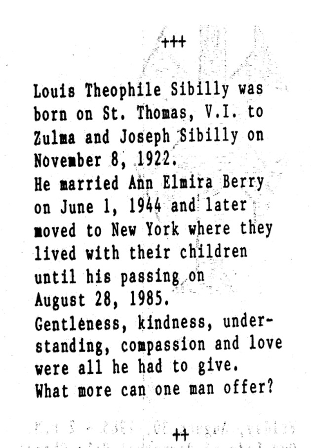 Funeral Booklet for Louis T. Sibilly - Page 2