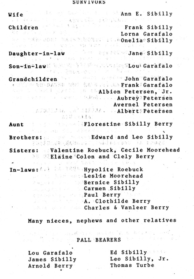 Funeral Booklet for Louis T. Sibilly - Page 4