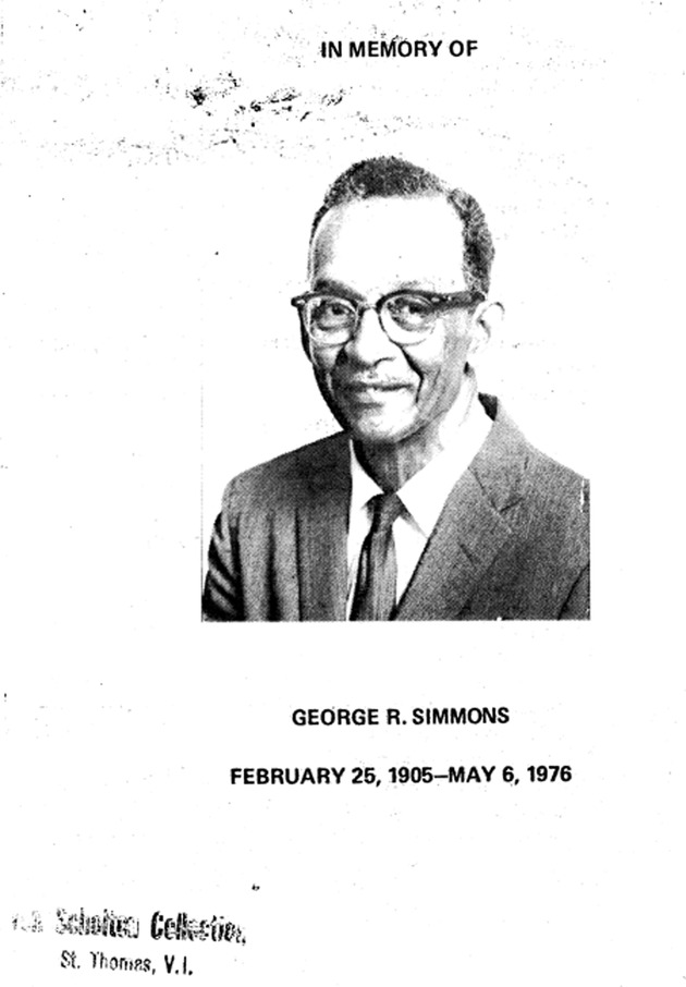 Funeral Booklet for George R. Simmons - Page 1